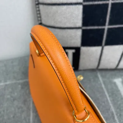 KELLY 28 EPSOM LEATHER ORANGE WITH GOLD HARDWARE (GHW) - 5