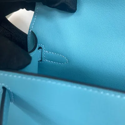 KELLY POCHETTE SWIFT LEATHER BLEU PAON WITH PALLADIUM HARDWARE (PHW) - 4