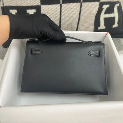 KELLY POCHETTE SWIFT LEATHER NOIR (BLACK) WTH GOLD HARDWARE (GHW) - 2