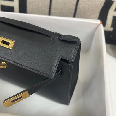 KELLY POCHETTE SWIFT LEATHER NOIR (BLACK) WTH GOLD HARDWARE (GHW) - 6