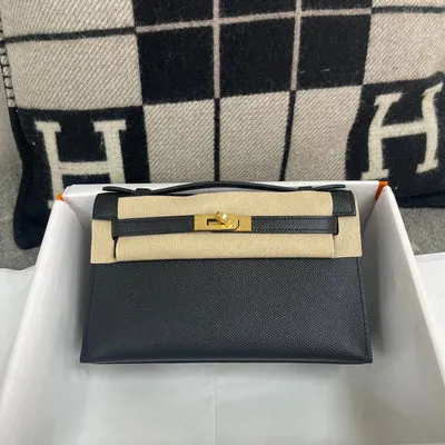 KELLY POCHETTE EPSOM LEATHER NOIR (BLACK) WITH GOLD HARDWARE (GHW) - 1