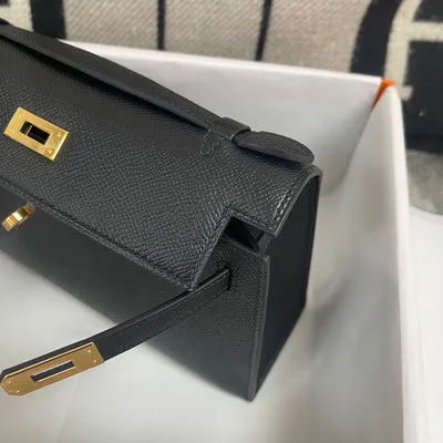 KELLY POCHETTE EPSOM LEATHER NOIR (BLACK) WITH GOLD HARDWARE (GHW) - 4