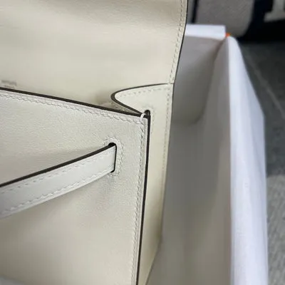 KELLY POCHETTE SWIFT LEATHER NATA WITH PALLADIUM HARDWARE (PHW) - 8