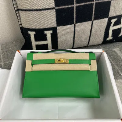 KELLY POCHETTE SWIFT LEATHER BAMBOO WITH GOLD HARDWARE (GHW) - 1