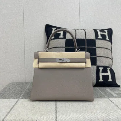 KELLY 28 TOGO LEATHER GRIS ASPHALTE WITH PALLADIUM HARDWARE (PHW) - 1