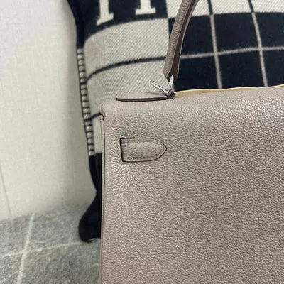 KELLY 28 TOGO LEATHER GRIS ASPHALTE WITH PALLADIUM HARDWARE (PHW) - 5