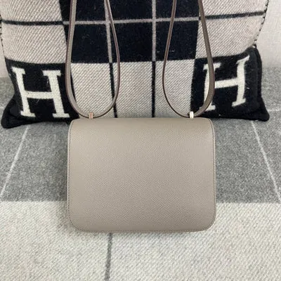 CONSTANCE 18 (MINI) EPSOM LEATHER GRIS ASPHALTE WITH ROSE GOLD HARDWARE (RGHW) - 2