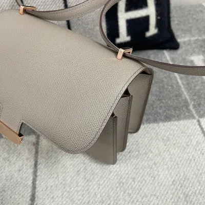 CONSTANCE 18 (MINI) EPSOM LEATHER GRIS ASPHALTE WITH ROSE GOLD HARDWARE (RGHW) - 6