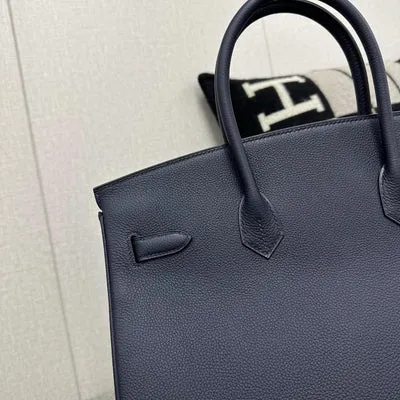 BIRKIN 35 TOGO LEATHER BLEU NUIT WITH PALLADIUM  HARDWARE (PHW) - 6