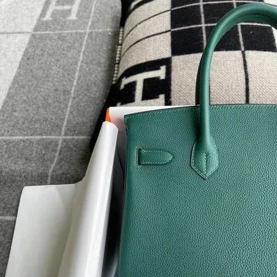 BIRKIN 30 TOGO LEATHER MALACHITE WITH PALLADIUM HARDWARE (PHW) - 3