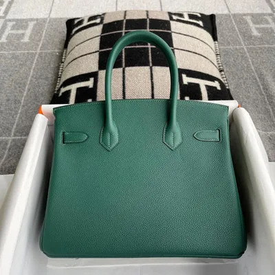 BIRKIN 30 TOGO LEATHER MALACHITE WITH PALLADIUM HARDWARE (PHW) - 2