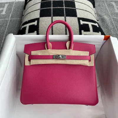 BIRKIN 25 EPSOM LEATHER ROSE POURPRE PALLADIUM HARDWARE (PHW) - 1