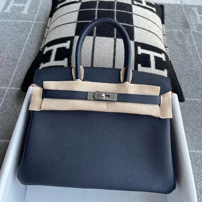 BIRKIN 30 TOGO LEATHER BLEU NUIT WITH PALLADIUM HARDWARE (PHW) - 2