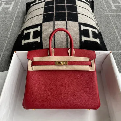 BIRKIN 25 TOGO LEATHER ROUGE CASAQUE WITH GOLD HARDWARE (GHW) - 1