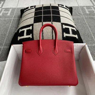BIRKIN 25 TOGO LEATHER ROUGE CASAQUE WITH GOLD HARDWARE (GHW) - 2