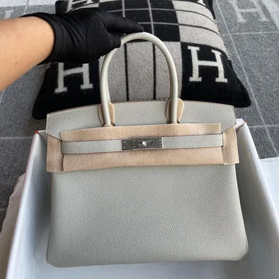 BIRKIN 30 TOGO LEATHER PEARL GREY WITH GOLD HARDWARE (GHW) - 6