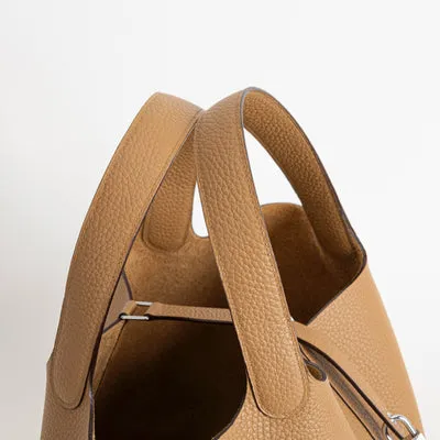 PICOTIN 22 LOCK CLEMENCE LEATHER BISCUIT WITH PALLADIUM HARDWARE (PHW) - 6