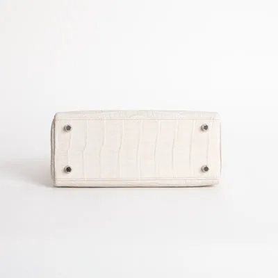KELLY 25 MATTE MISSISSIPPIENSIS ALLIGATOR LEATHER BETON WITH PALLADIUM HARDWARE (PHW) - 7