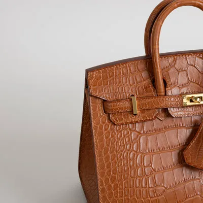 BIRKIN 20 (SELLIER SHAPE) MATTE MISSISSIPPIENSIS ALLIGATOR LEATHER GOLD WITH GOLD HARDWARE (GHW) - 5