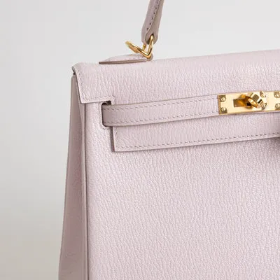 KELLY 25 CHEVRE LEATHER ROSE DARLING WITH GOLD HARDWARE (GHW) - 4