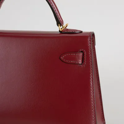 MINI KELLY II (20) BOX CALF LEATHER ROUGE H WITH GOLD HARDWARE (GHW) - 5