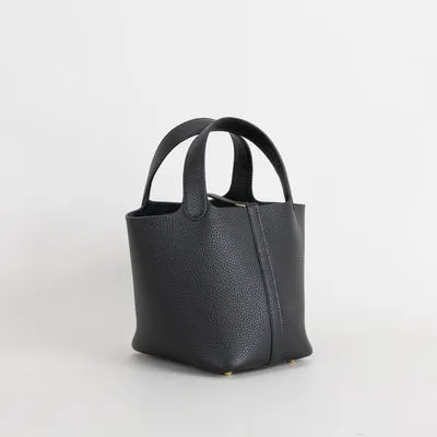 PICOTIN 18 LOCK CLEMENCE LEATHER NOIR (BLACK) WITH GOLD HARDWARE (GHW) - 4