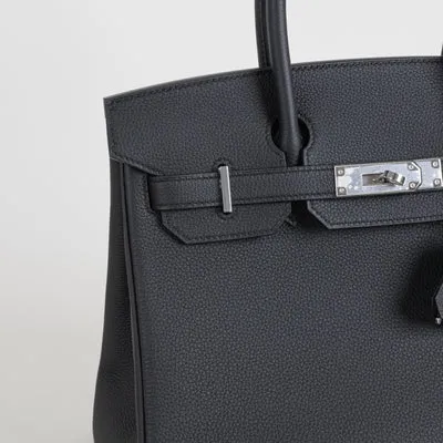 BIRKIN 30 TOGO LEATHER NOIR (BLACK) WITH PALLADIUM HARDWARE (PHW) - 5