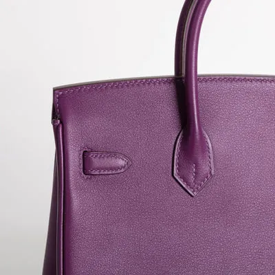 BIRKIN 25 SWIFT LEATHER ANEMONE WITH PALLADIUM HARDWARE (PHW) - 3