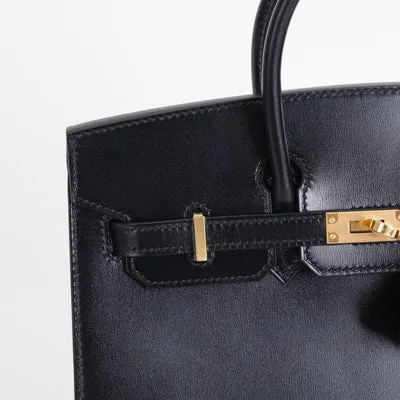 BIRKIN 25 (SELLIER SHAPE) BLACK BOX CALF LEATHER WITH GOLD HARDWARE (GHW) - 5