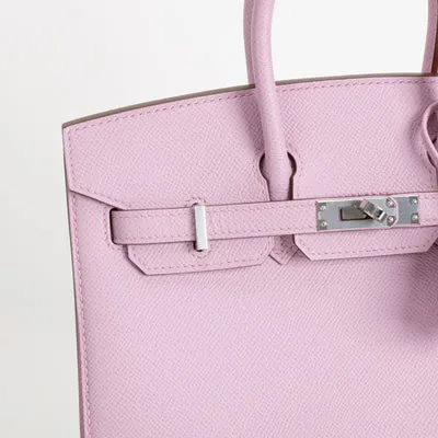 BIRKIN 25 EPSOM LEATHER (SELLIER SHAPE) MAUVE SYLVESTRE WITH PALLADIUM HARDWARE (PHW) - 5