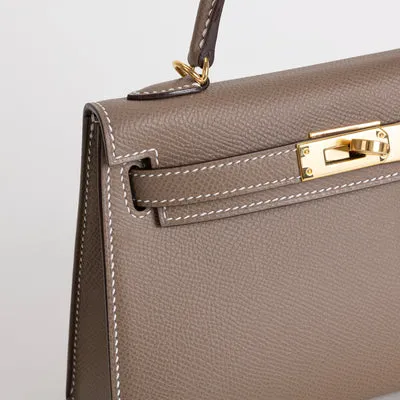 MINI KELLY II (20) EPSOM LEATHER ETOUPE WITH GOLD HARDWARE (GHW) - 6