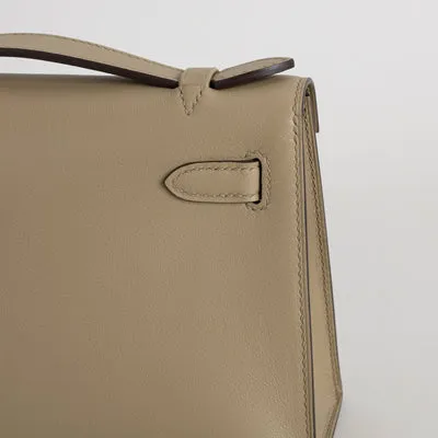 KELLY POCHETTE SWIFT LEATHER BEIGE MARFA WITH GOLD HARDWARE (GHW) - 5