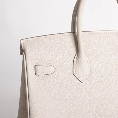 BIRKIN 25 TOGO LEATHER CRAIE WITH PALLADIUM HARDWARE (PHW) - 4