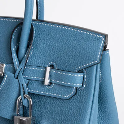 BIRKIN 25 TOGO LEATHER BLEU JEAN WITH PALLADIUM HARDWARE (PHW) - 6