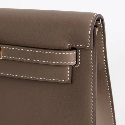 KELLY DANSE SWIFT LEATHER ETOUPE WITH GOLD HARDWARE (GHW) - 5