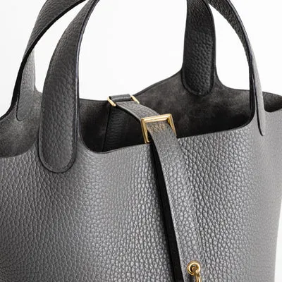 PICOTIN 18 LOCK CLEMENCE LEATHER GRIS MEYER WITH GOLD HARDWARE (GHW) - 4