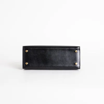 KELLY 25 BLACK BOX CALF LEATHER WITH GOLD HARDWARE (GHW) - 6