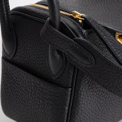 MINI LINDY 20 CLEMENCE LEATHER NOIR (BLACK) WITH GOLD HARDWARE (GHW) - 4