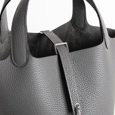 PICOTIN 18 LOCK CLEMENCE LEATHER GRIS MEYER WITH PALLADIUM HARDWARE (PHW) - 4