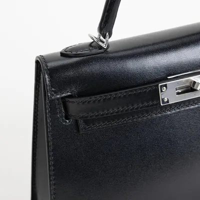MINI KELLY II (20) BLACK BOX CALF LEATHER WITH PALLADIUM HARDWARE (PHW) - 5