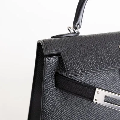 MINI KELLY II (20) EPSOM LEATHER NOIR (BLACK) WITH PALLADIUM HARDWARE (PHW) - 5