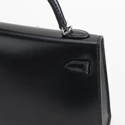 MINI KELLY II (20) BLACK BOX CALF LEATHER WITH PALLADIUM HARDWARE (PHW) - 6