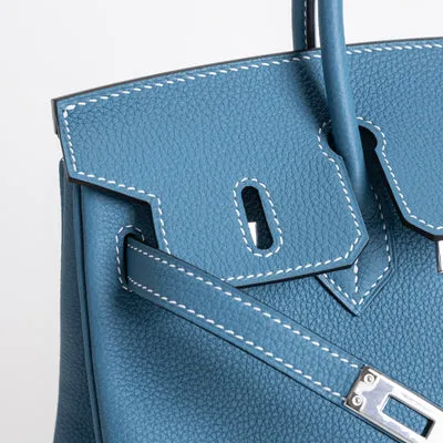 BIRKIN 25 TOGO LEATHER BLEU JEAN WITH PALLADIUM HARDWARE (PHW) - 5