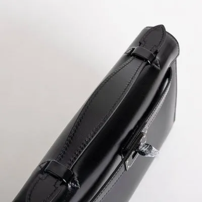 KELLY POCHETTE SO BLACK BOX CALF LEATHER WITH PVD BLACK HARDWARE (LIMITED) - 4