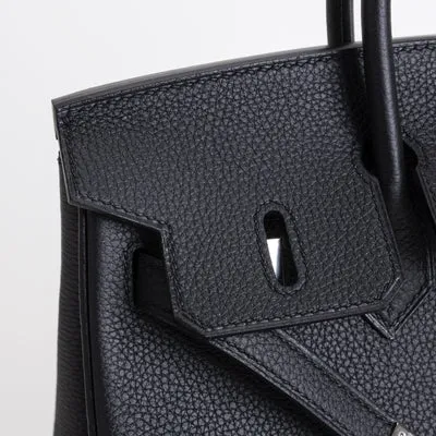 BIRKIN 25 TOGO LEATHER NOIR (BLACK) WITH PALLADIUM HARDWARE (PHW) - 6