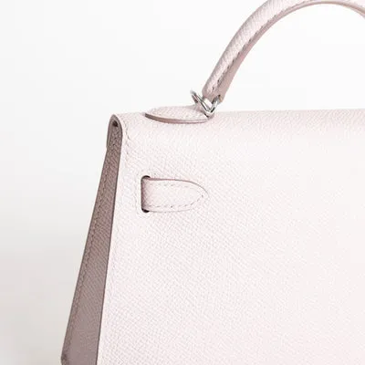 MINI KELLY II (20) EPSOM LEATHER MAUVE PALE WITH PALLADIUM HARDWARE (PHW) - 4