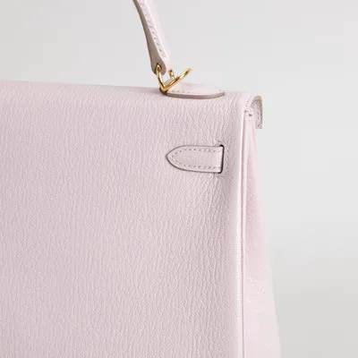 KELLY 25 CHEVRE LEATHER ROSE DARLING WITH GOLD HARDWARE (GHW) - 5