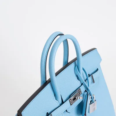 BIRKIN 25 EPSOM LEATHER CELESTE WITH PALLADIUM HARDWARE (PHW) - 4