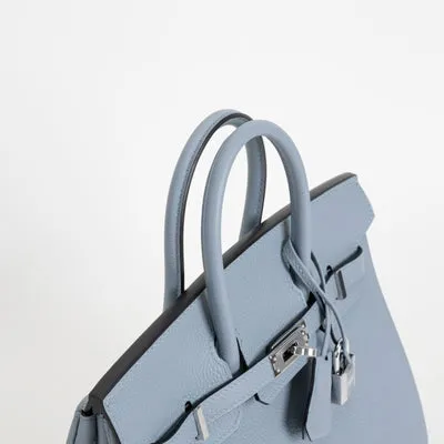 BIRKIN 25 TOGO LEATHER BLEU LIN WITH PALLADIUM HARDWARE (PHW) - 5
