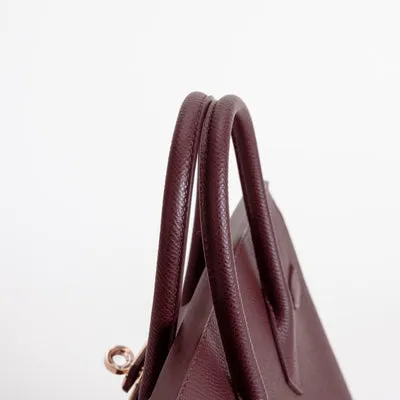 BIRKIN 25 EPSOM LEATHER (SELLIER SHAPE) ROUGE SELLIER WITH ROSE GOLD HARDWARE (RGHW) - 5
